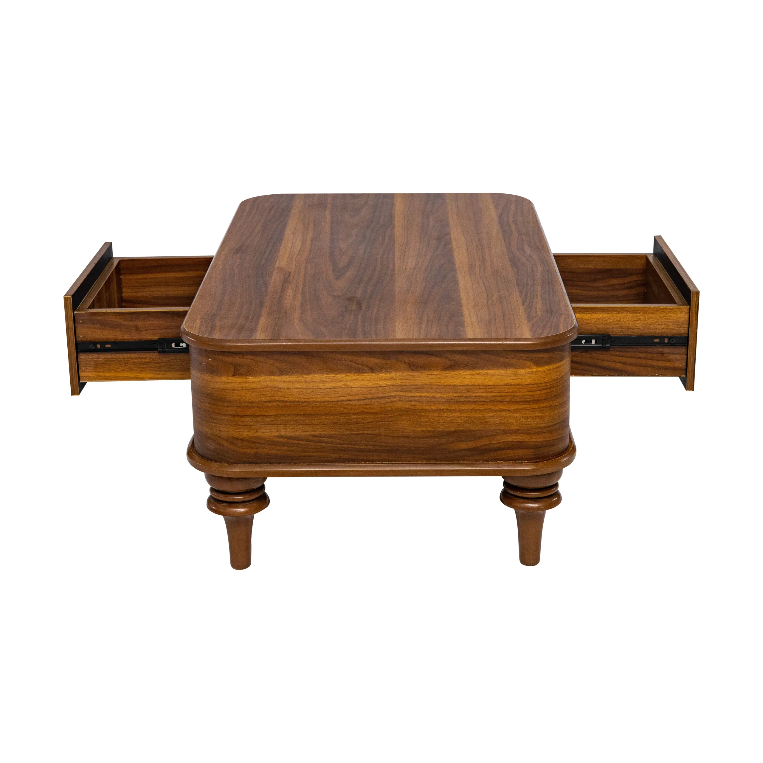 طاولة قهوة خشبية بتصميم "نيو كلاسيك" مع درج تخزين وسطي. - الصورة 5