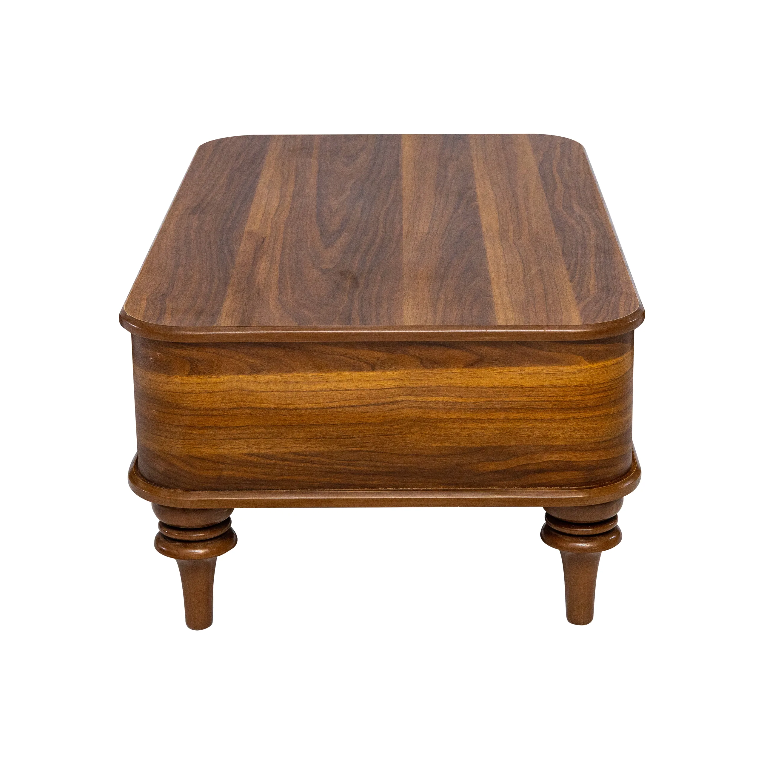 طاولة قهوة خشبية بتصميم "نيو كلاسيك" مع درج تخزين وسطي. - الصورة 6