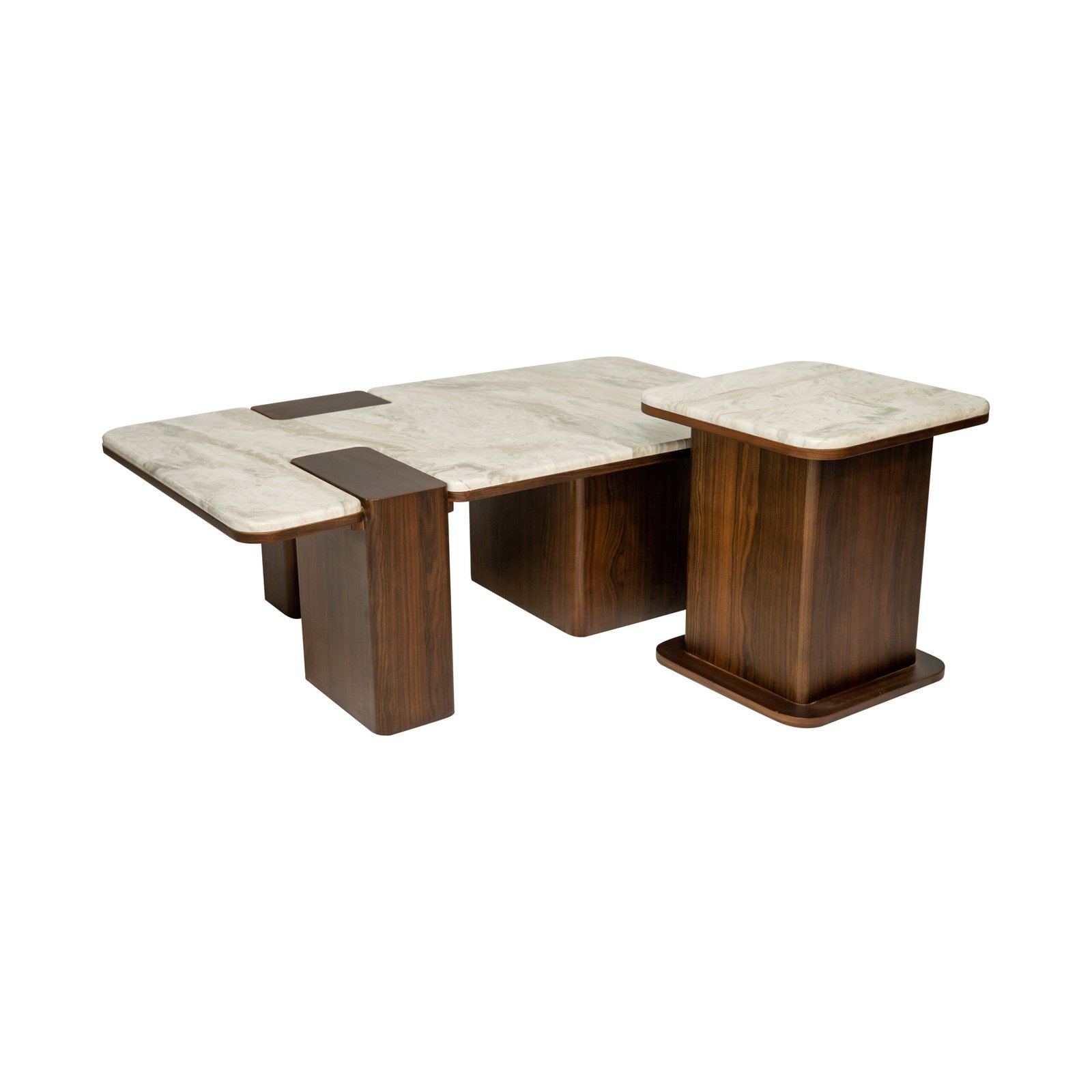 ترابيزة قهوة مودرن بتصميم متداخل وسطح رخامي فخم - الصورة 3